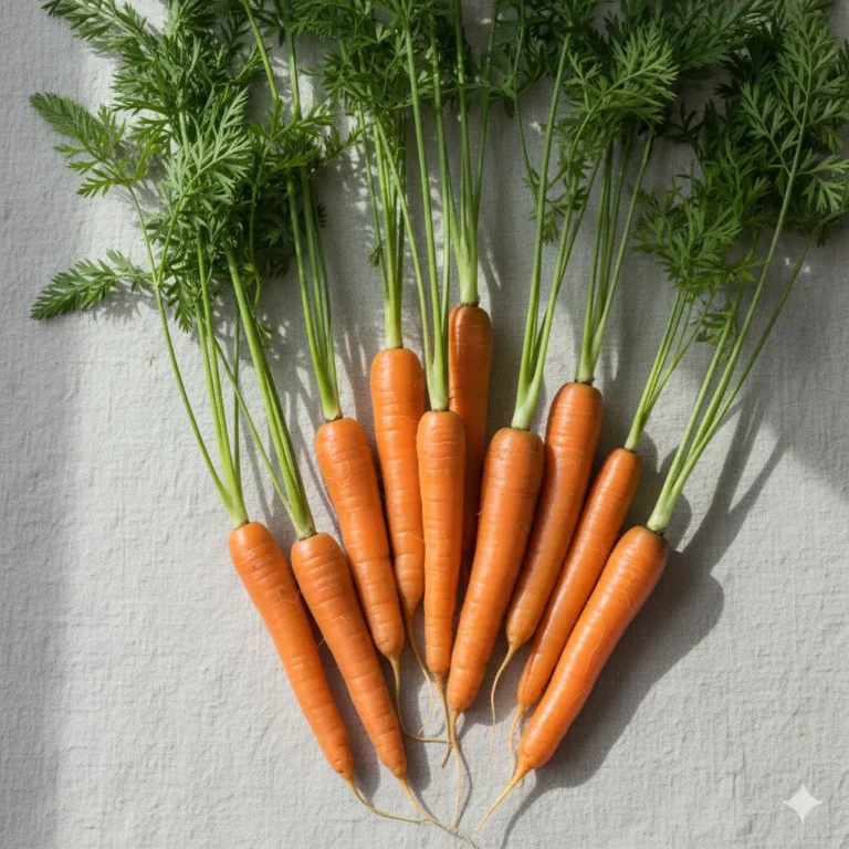 גזרים טריים על רקע בהיר ונקי