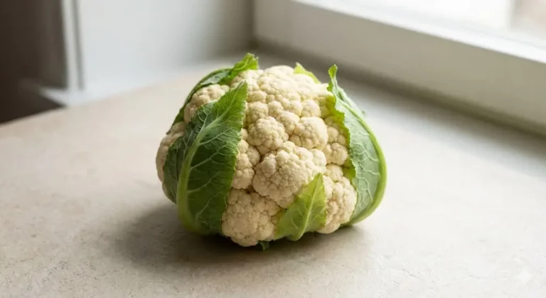 כרובית טרייה מצולמת באור טבעי, אידאלית כתמונת רקע למאמרים על מזון לתינוקות.