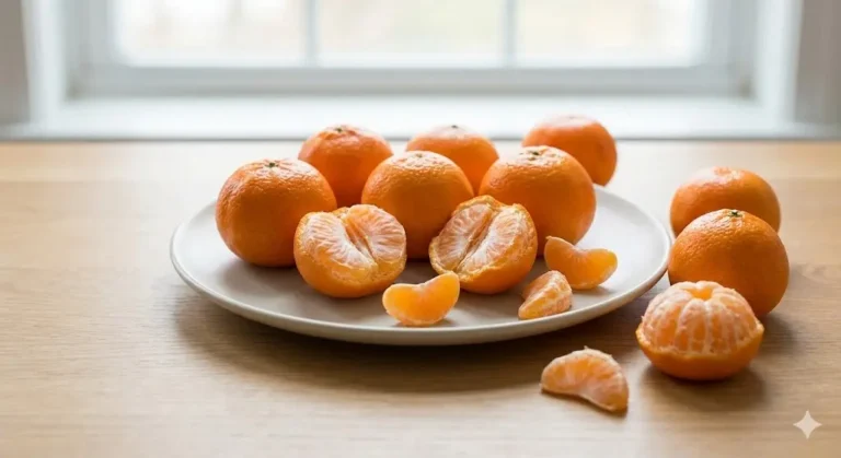 קלמנטינה טרייה על רקע נקי ובהיר