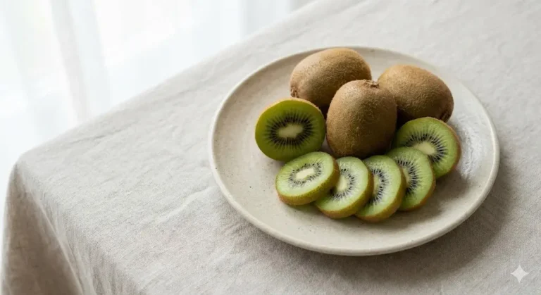 קיווי טרי על רקע נקי ובהיר