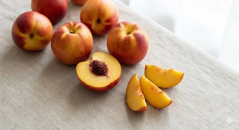 נקטרינה טרייה על רקע נקי ובהיר