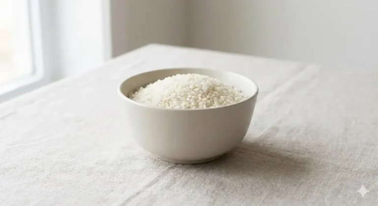 גרגרי אורז לבן על רקע נקי ובהיר