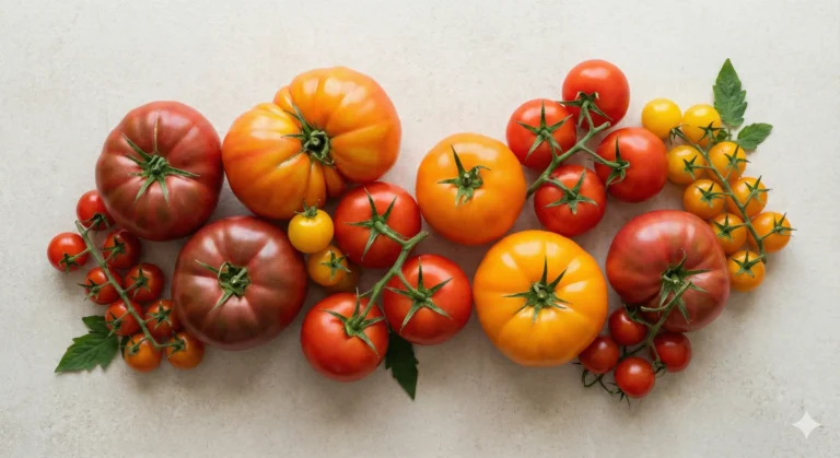 עגבניות טריות מצולמות באור טבעי, אידאליות כרקע למאמרים על מזון לתינוקות.