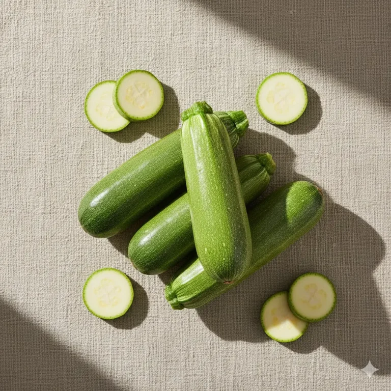 קישואים טריים מצולמים באור טבעי, אידאליים כתמונת רקע למאמרים על מזון לתינוקות.