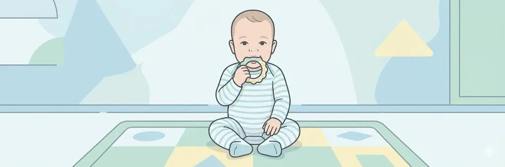 איור של תינוק המבצע תנועות לעיסה